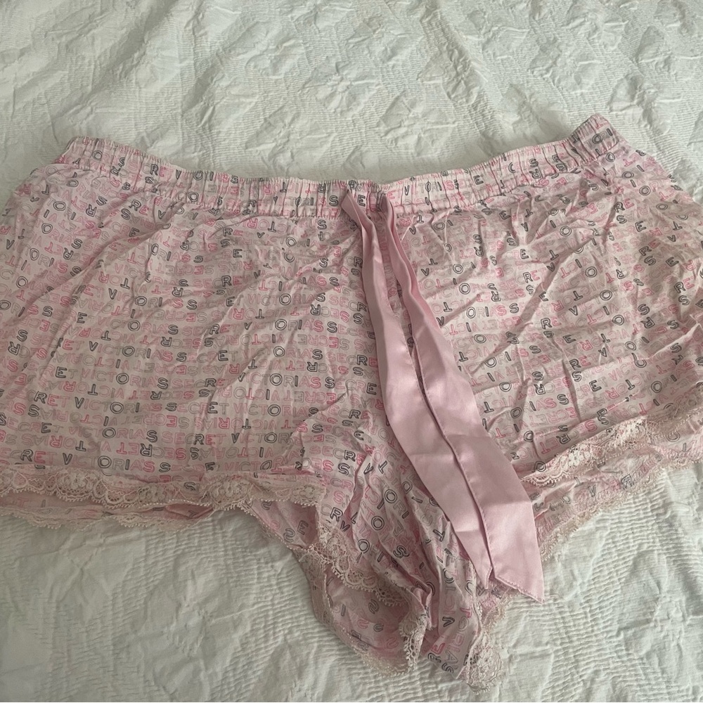 Victoria's Secret Pink Lace Trim Pajama Shorts